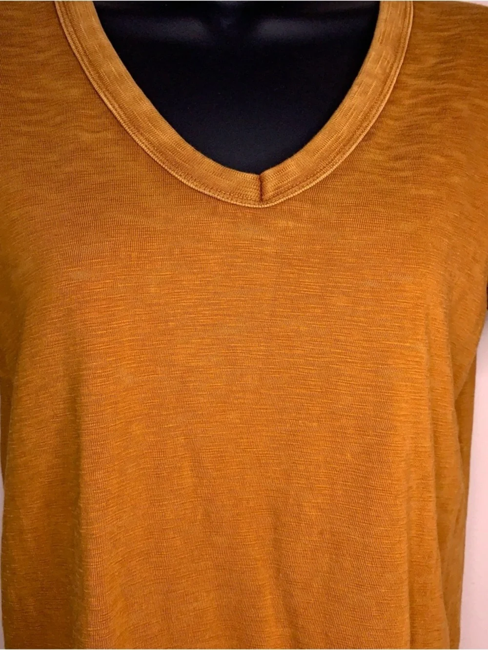 XS Universal Thread Mustard Yellow Dress Vneck Short Sleeve Cotton Stretch